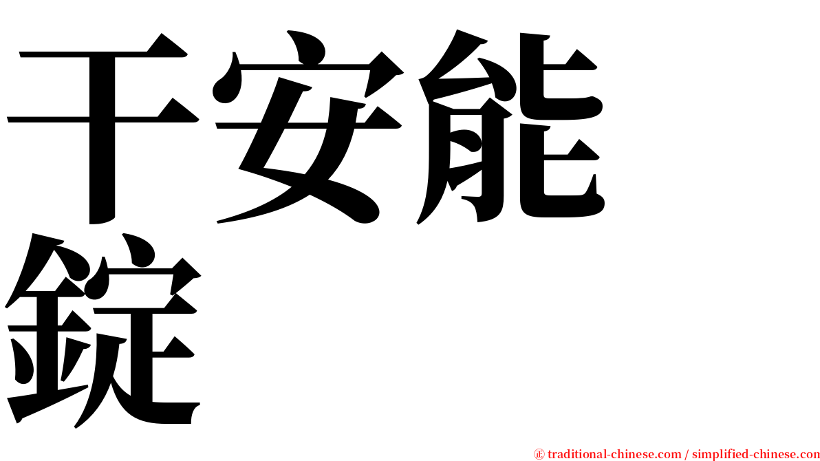 干安能　錠 serif font